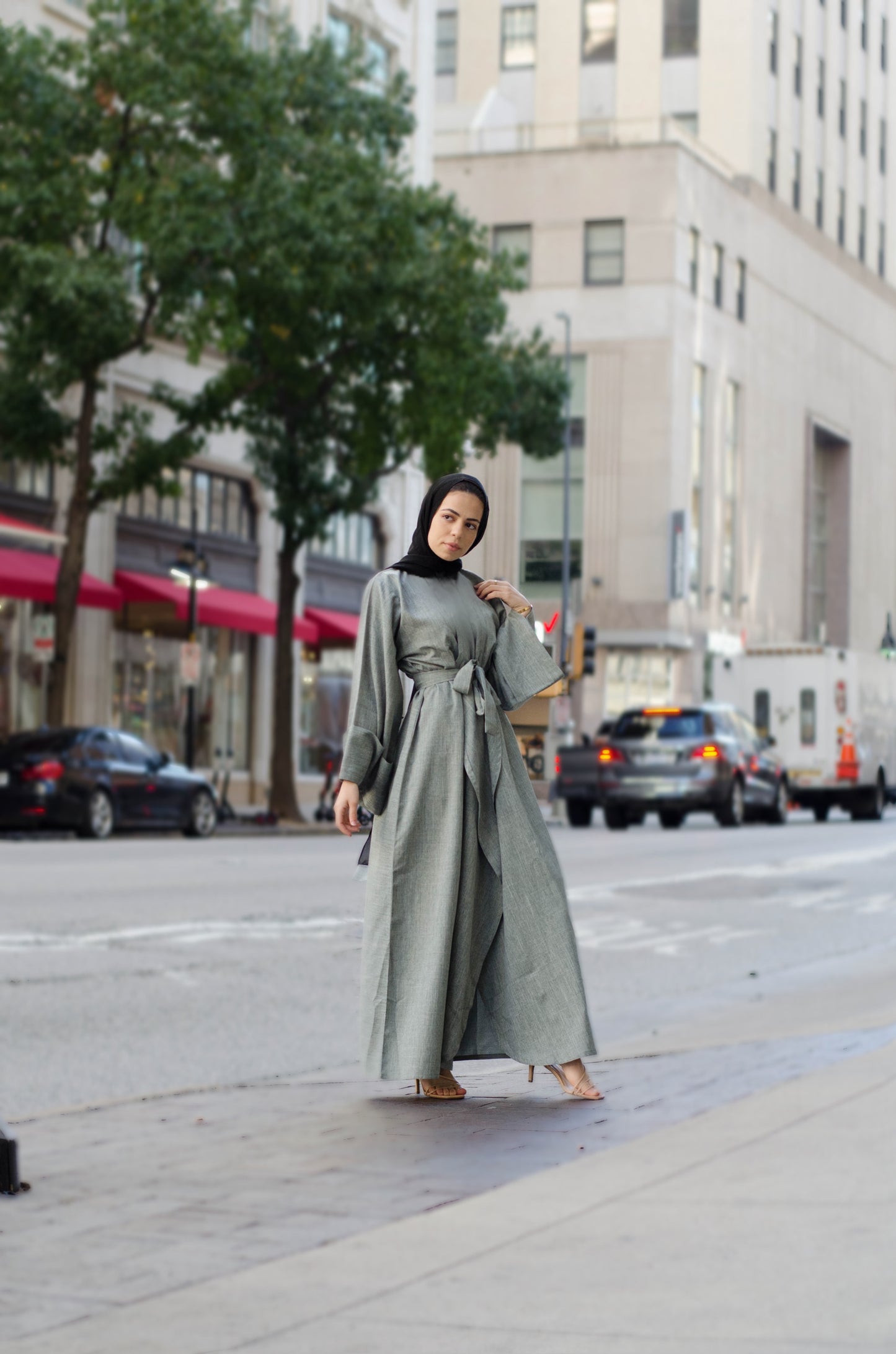 Jasmine Classic Grey Abaya